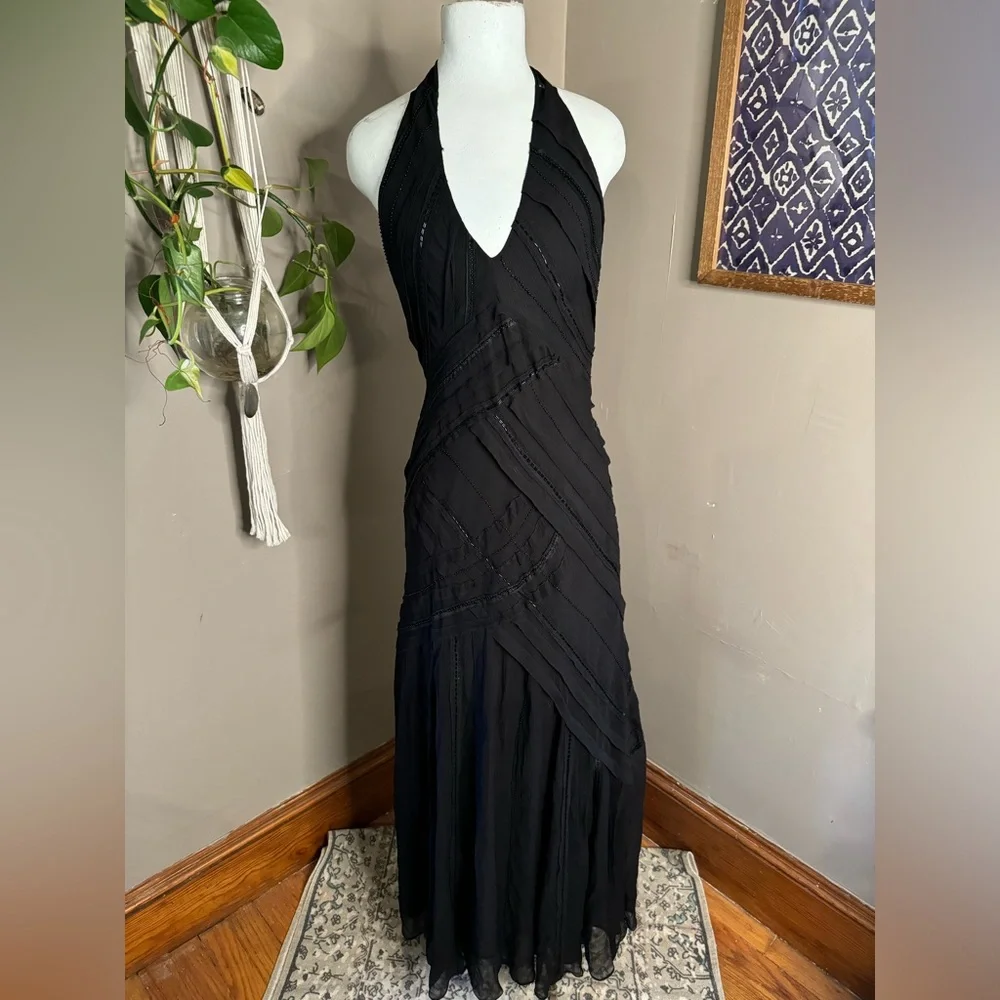 Silk Chiffon Halter Dress‎ Sz 14